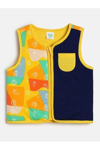 multi-coloured print casual full sleeves round neck boys regular fit jacket