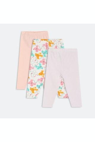 multi-coloured printed ankle length casual girls regular fit trousers