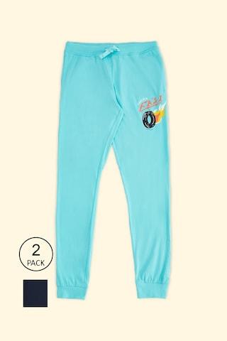 multi-coloured printed ankle-length casual boys regular fit track pants