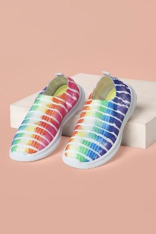 multi-coloured printeded casual girls casual shoes