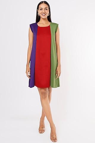 multi-coloured scuba mini dress