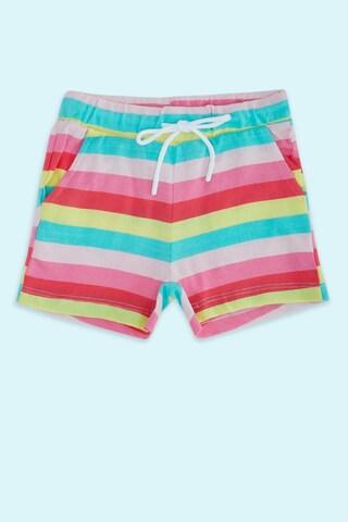 multi-coloured stripe casual girls regular fit shorts