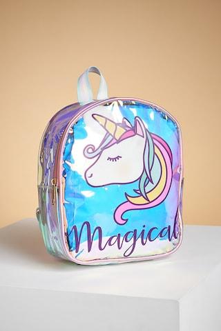 multi-coloured unicorn casual pvc girls backpack