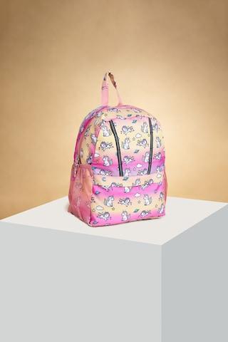 multi-coloured unicorn printed casual fabric girls backpack
