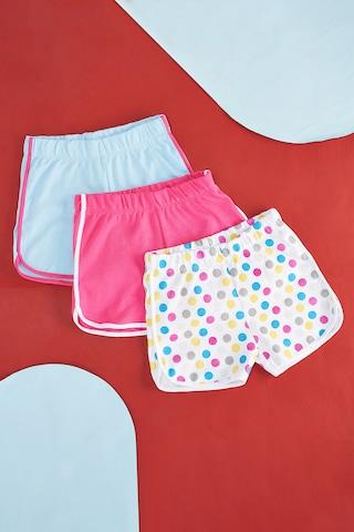 multi-coloured assorted knee length low rise casual baby regular fit pack of 3 shorts