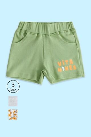 multi-coloured assorted knee length low rise casual baby regular fit shorts