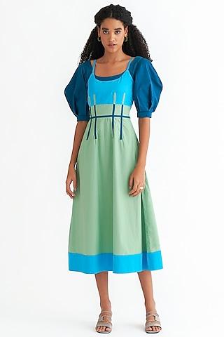 multi-coloured cotton poplin dress