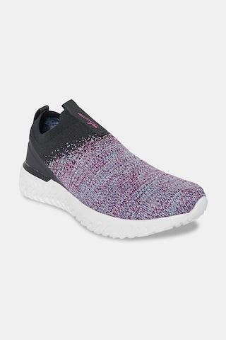 multi-coloured knitted upper casual women sport shoes