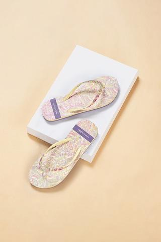 multi-coloured print casual women flip flops