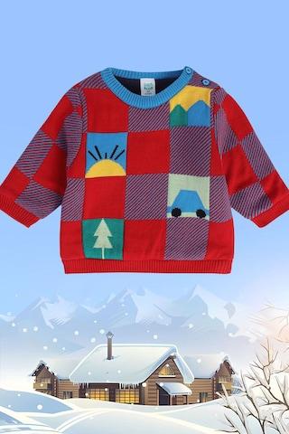multi-coloured print sweater