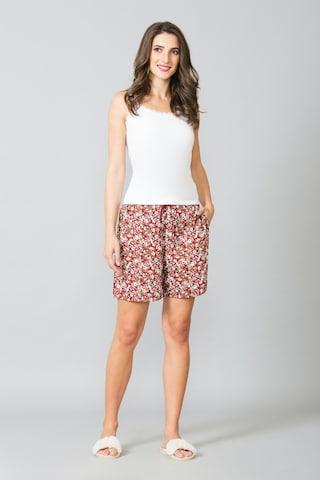 multi-coloured print thigh-length casual women relaxed fit shorts