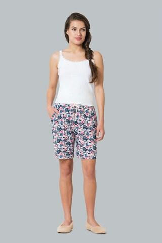 multi-coloured print thigh-length casual women relaxed fit shorts