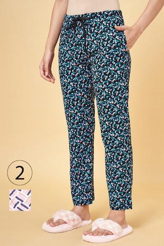multi-coloured printed ankle-length sleepwear women comfort fit pyjama
