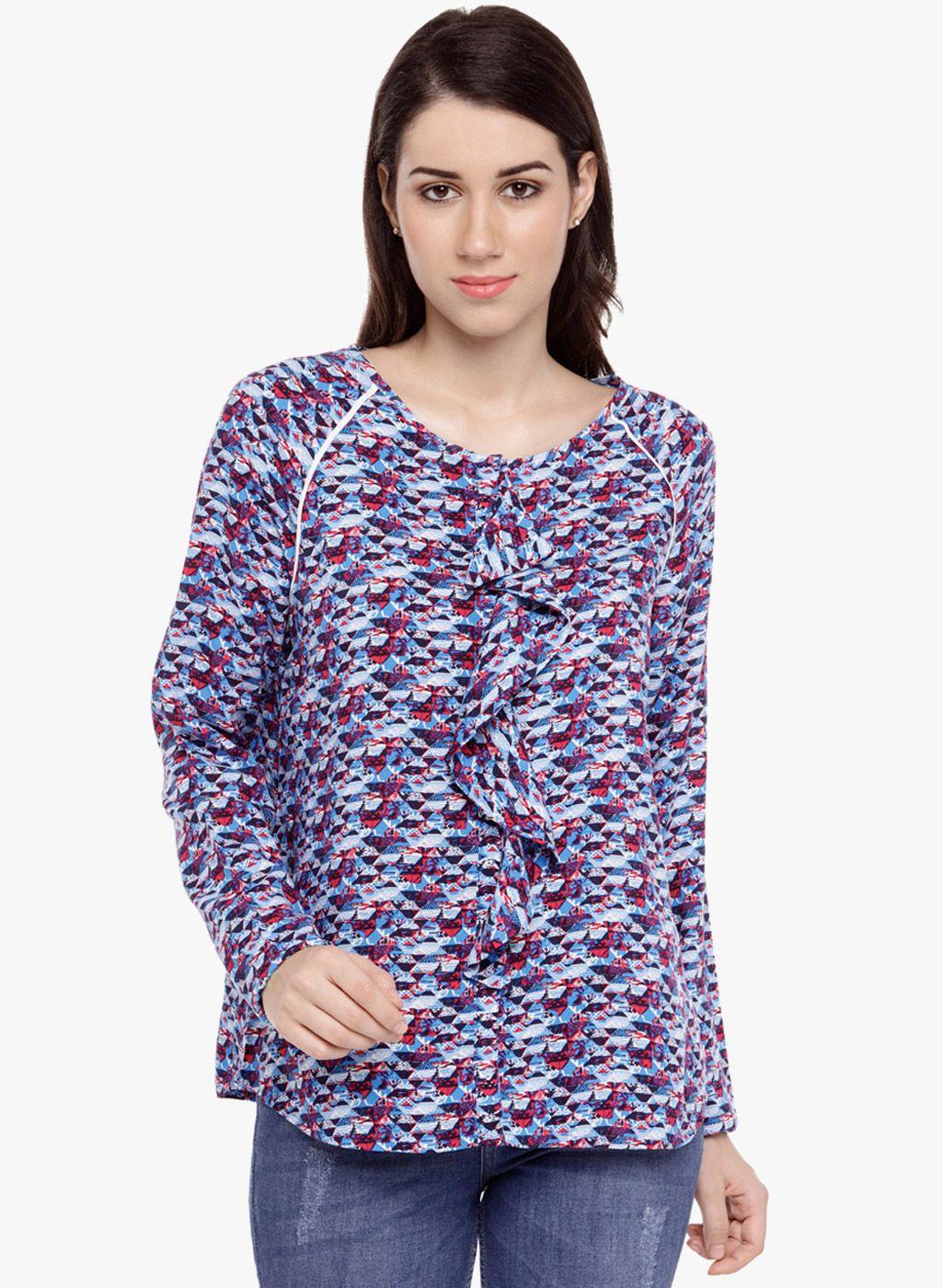 multi coloured printed blouse