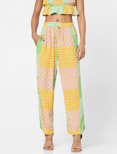 multi-coloured printed co-ord pants