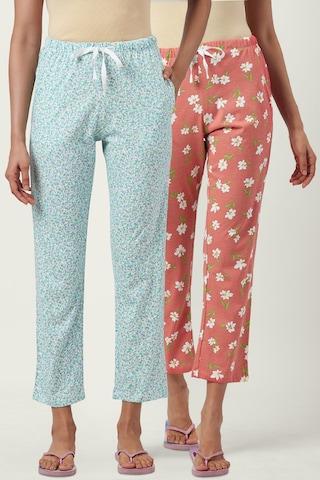 multi-coloured printed full length sleepwear women comfort fit pyjama