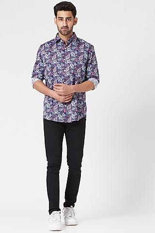 multi-coloured printed shirt