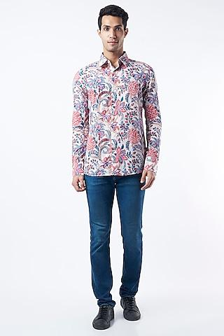 multi-coloured printed shirt