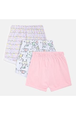 multi-coloured printed thigh-length casual girls regular fit shorts