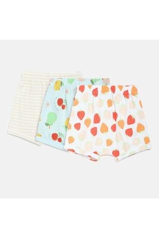 multi-coloured printed thigh-length casual girls regular fit shorts
