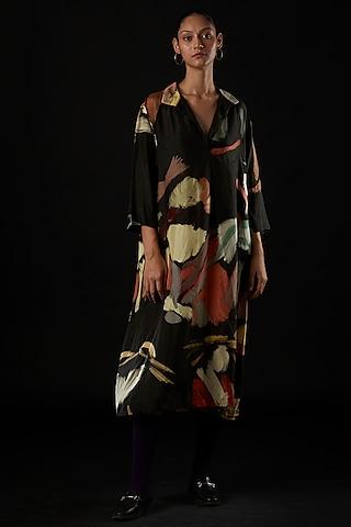 multi-coloured silk dress