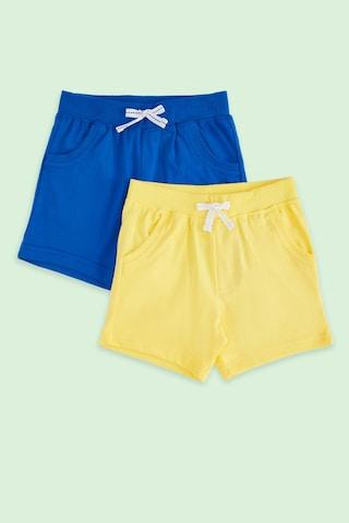 multi-coloured solid knee length casual baby regular fit shorts