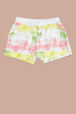 multi-coloured solid knee length casual girls regular fit shorts