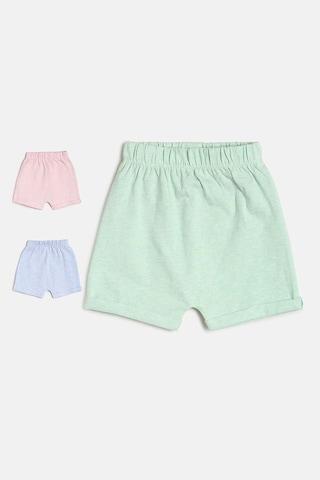 multi-coloured solid thigh-length casual girls regular fit shorts