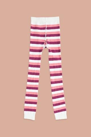 multi-coloured stripe full length winter wear girls regular fit track pants