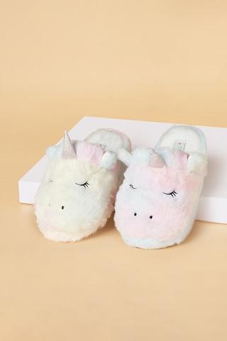 multi-coloured unicorn upper casual girls bedroom slipper