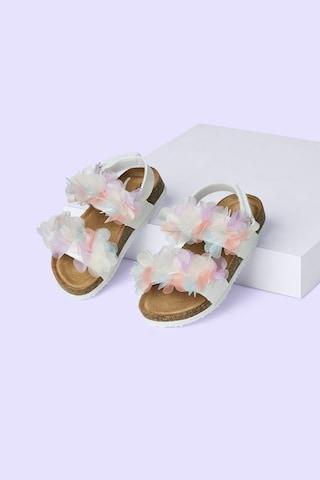 multi-coloured velcro straped casual girls sandals