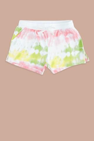 multi-coloured yarn dyed knee length casual girls regular fit shorts