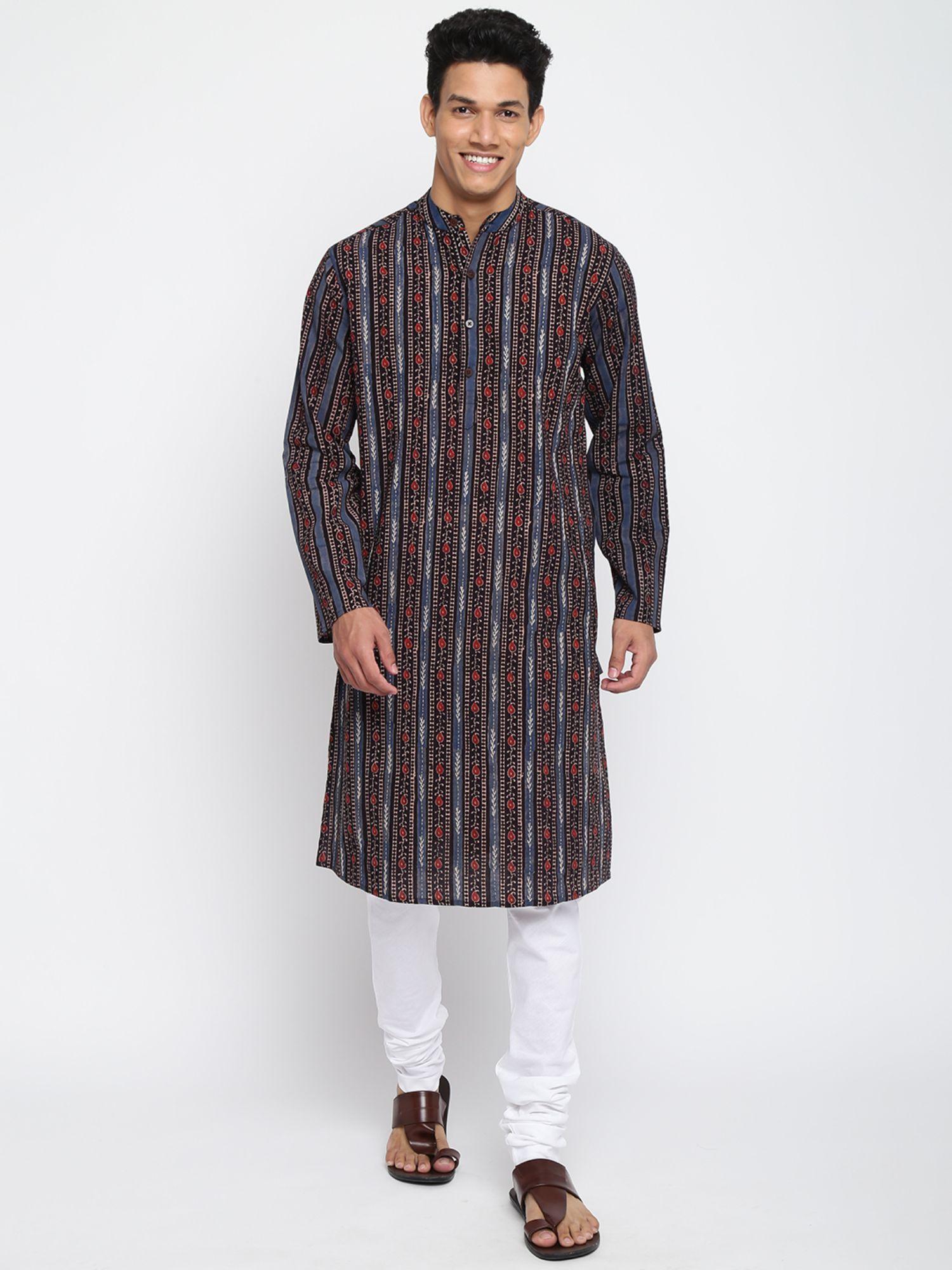 multi cotton printed long kurta