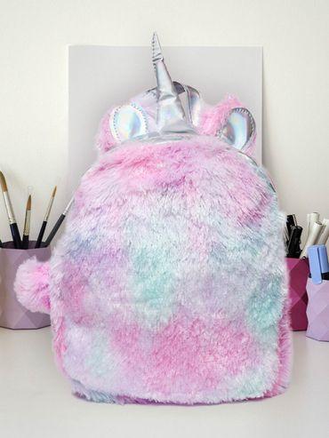 multi fur solid backpack for kids