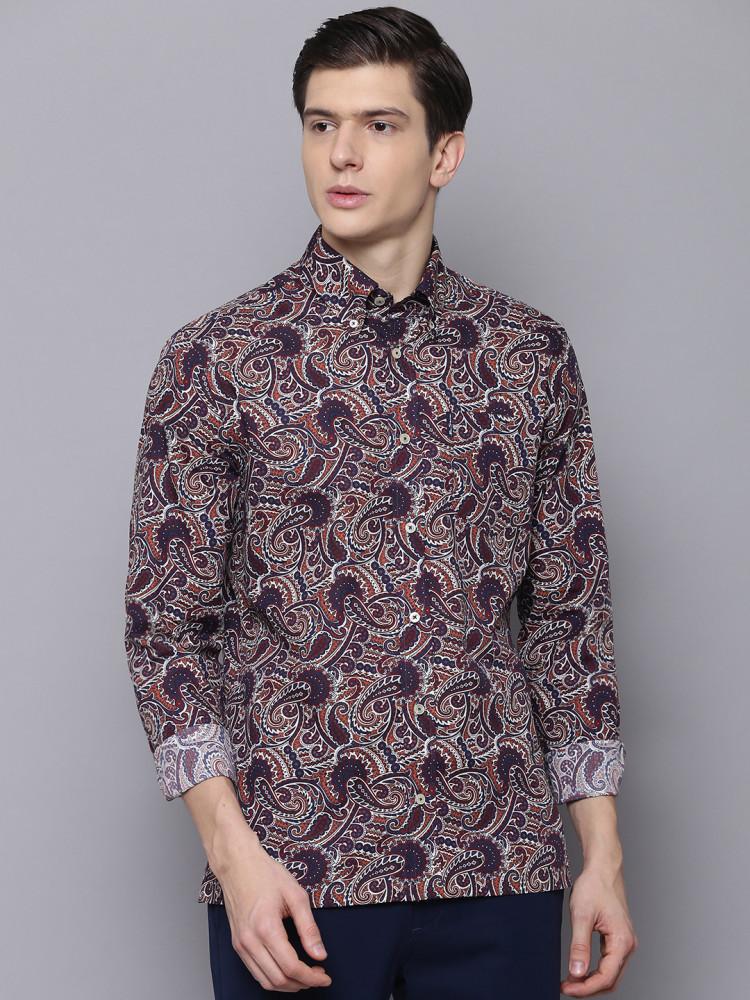 multi printed collar shirt