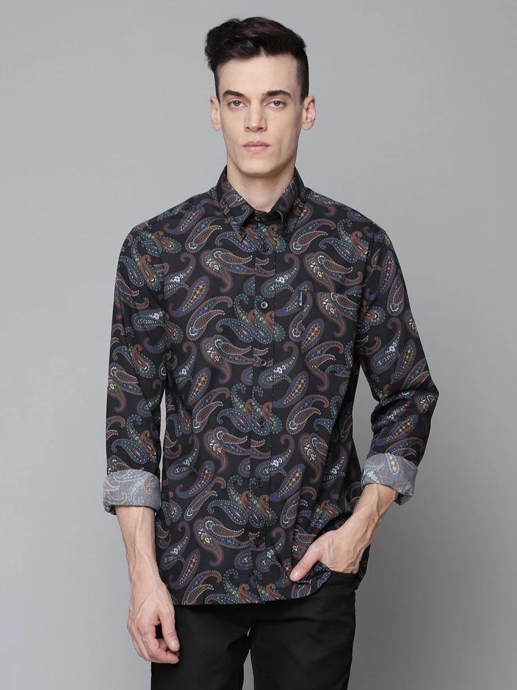 multi printed collar shirt