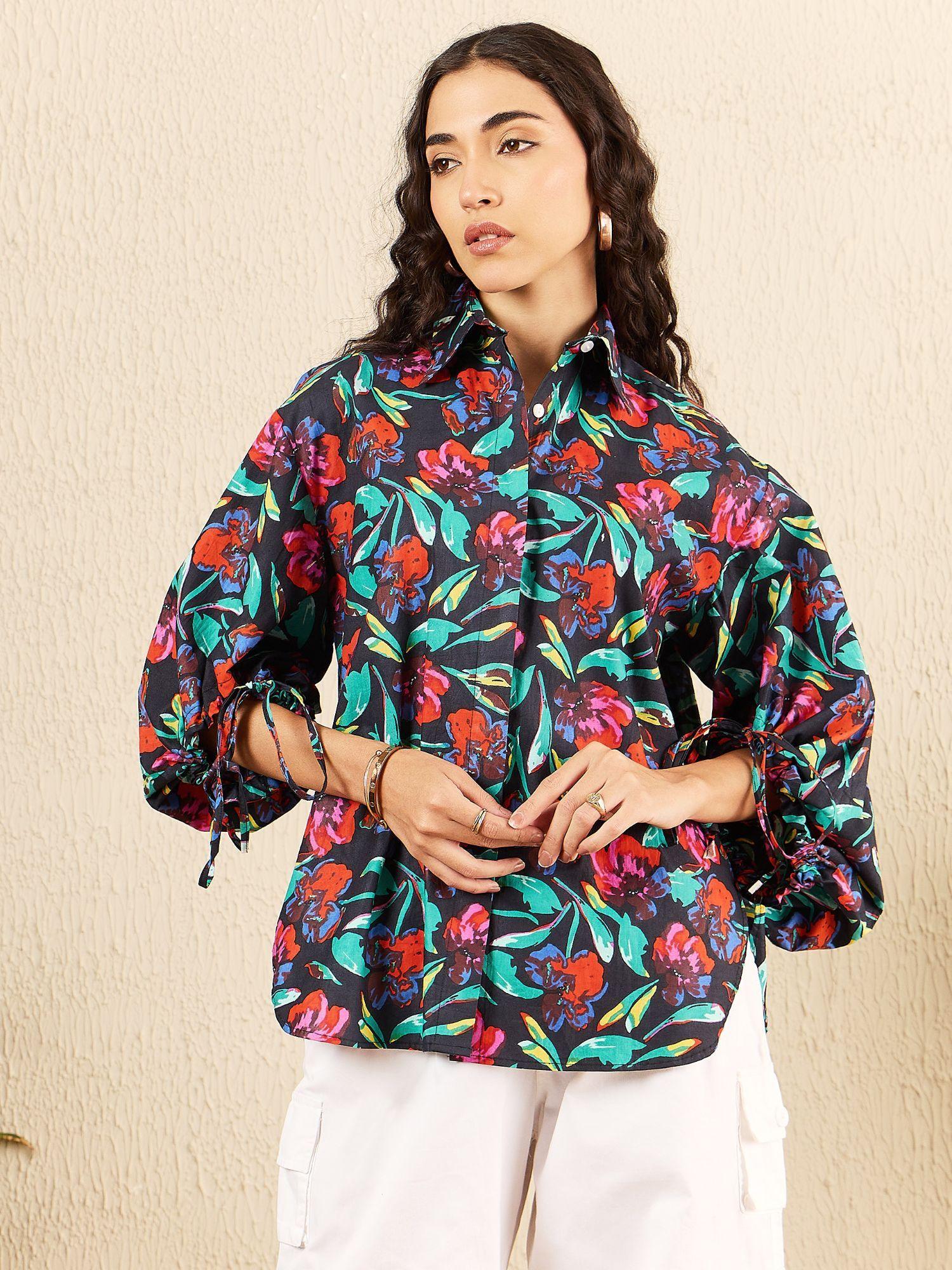 multi printed cotton shirt