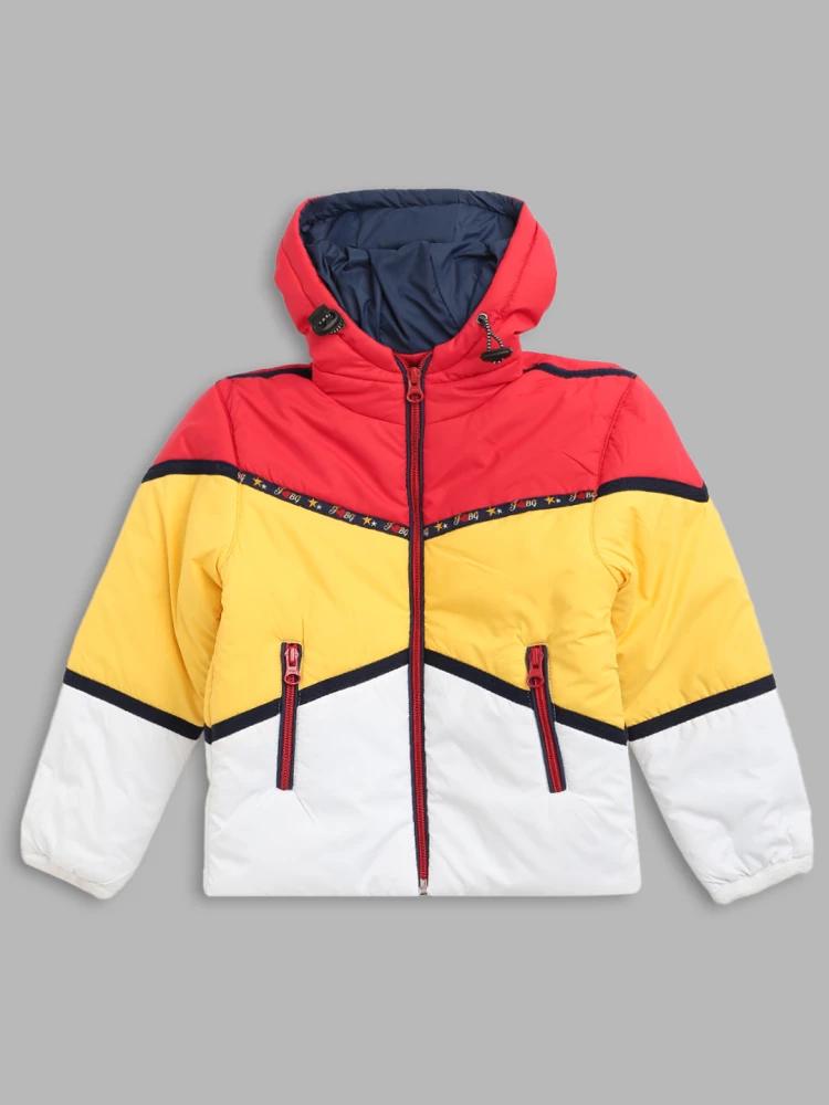 multi solid hooded jacket