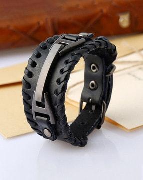 multi-strand leather wrap bracelet