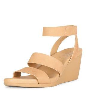 multi-strap heeled wedges