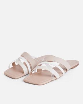 multi-strap open-toe flat sandals