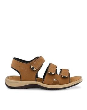 multi strap sandals with velcro closure