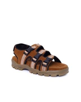 multi-strap sandals with velcro closure