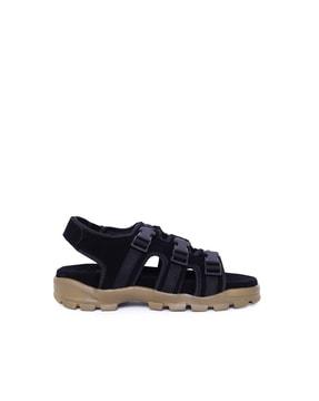 multi-strap sandals with velcro closure