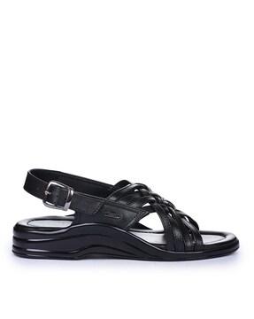 multi strap sandals with velcro fastening