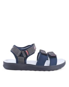 multi-strap sandals with velcro fastening