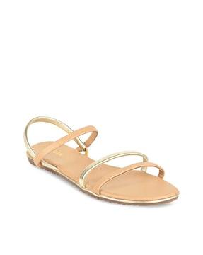 multi-strap sling-back flat sandals