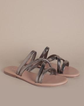 multi-strap slip-on sandals