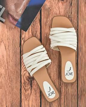 multi-strap slip-on sandals