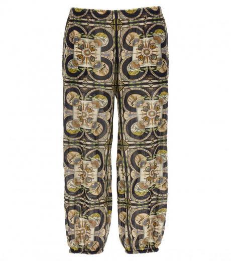 multicolor all over print pants
